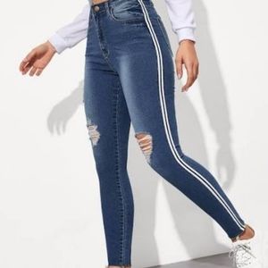 high waisted stretchy skinny jeans